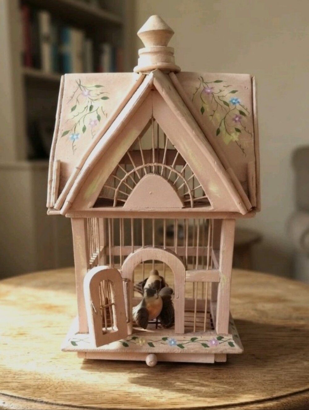 Handcrafted Decorative Wooden Birdcage 4-Bird Nest Home Decor Accent